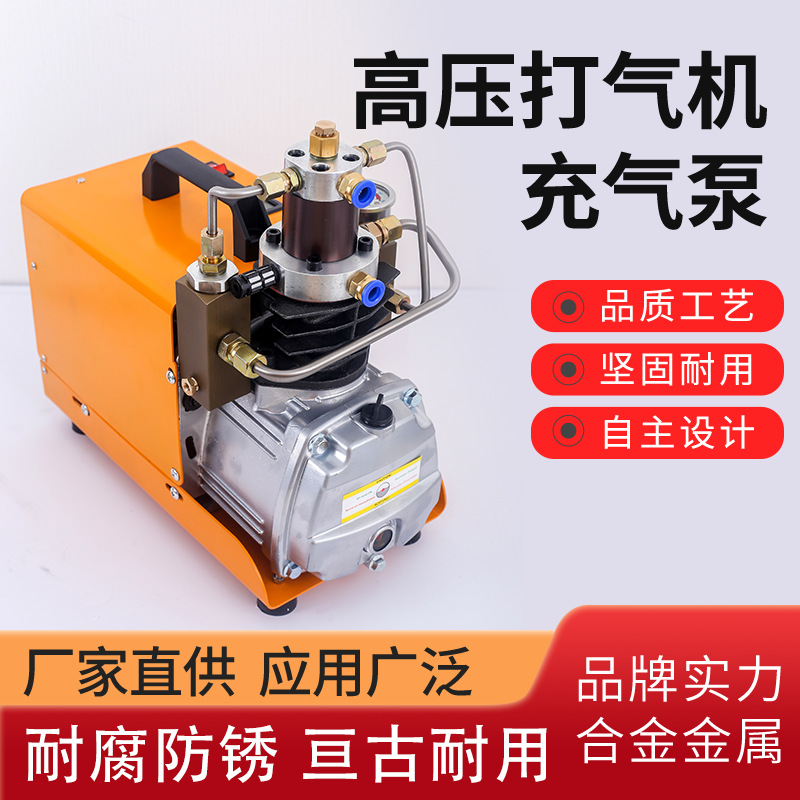电动高压打气机30mpa 高压充气泵4500psi 220V/110V单缸水冷循环