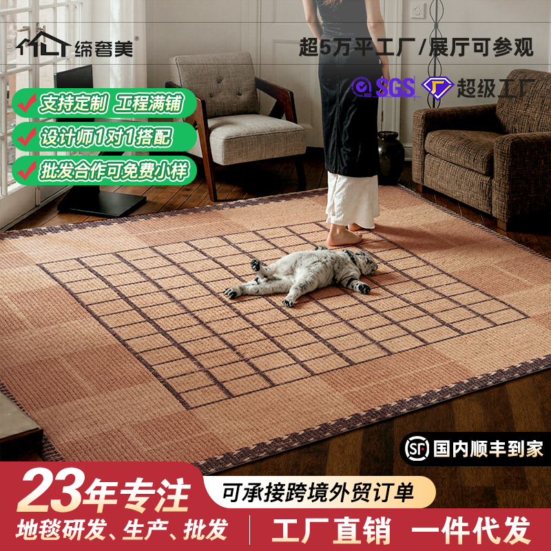 Alfombra de lana de estilo medieval sala de estar alfombra de dormitorio de alojamiento doméstico alfombra espesa estudio de la villa anillo manta de cama de lana suave