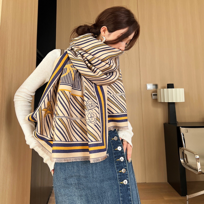 Bufanda de imitación cachemir para mujer chal cálido de invierno_voghion.com