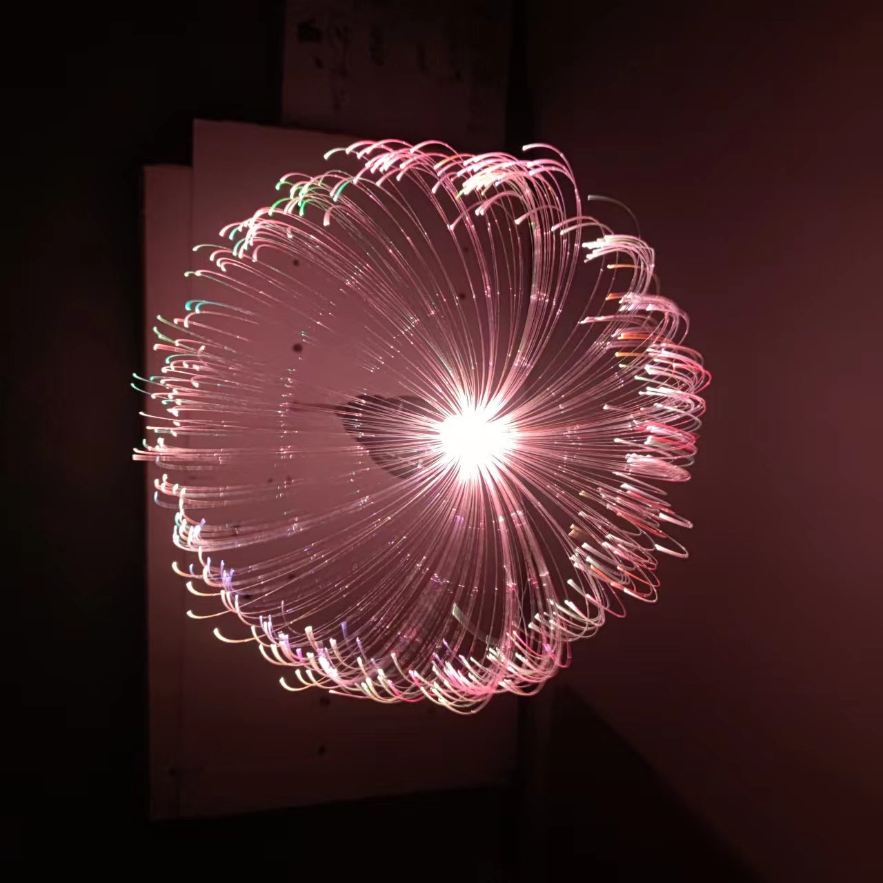 Lámpara solar al aire libre de fibra óptica lámpara patio atmósfera jardín balcón diseño decoración paisaje tierra césped lámpara