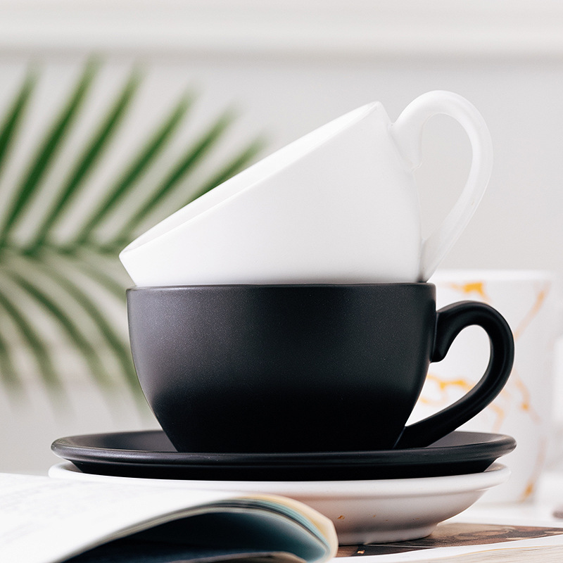 高级感フロストコーヒーカップセットセラミックカップコーヒーカップ高颜値黒カップルカップ卸売