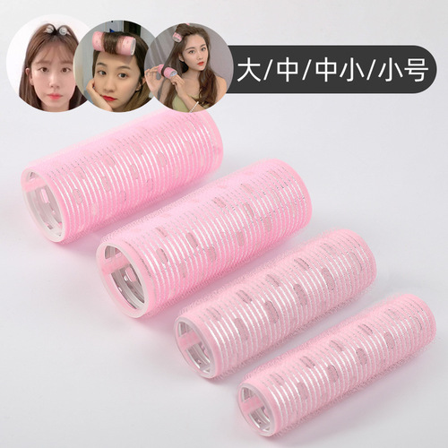 New air eight-character bangs curling barrel self-adhesive artifact lazy hollow plastic curling clip fixed hair roller