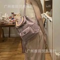 2023新款纯色字母徽标锁扣经典香布雷背包针织书包双肩包女