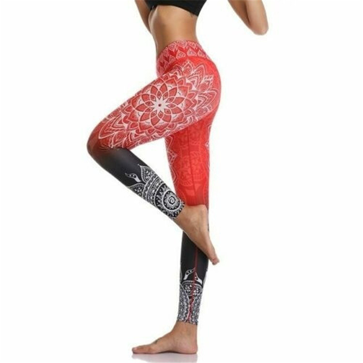 Women's High Waist Printed Yoga Leggings Slim Fit Fitness Pants_voghion.com