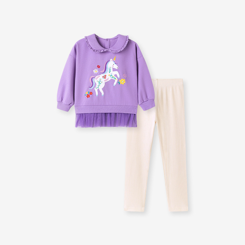 Little maven ropa para niños de estilo europeo y americano al por mayor traje de niña de otoño lindo suéter de malla traje para niños