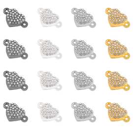 彩色磁扣微镶锆石桃心磁性扣爱心磁吸连接扣 手工diy项链饰品配件