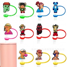 潮流猴吸管帽吸管套硅胶防尘塞派对吸管装饰扣夹个性可爱卡通跨境