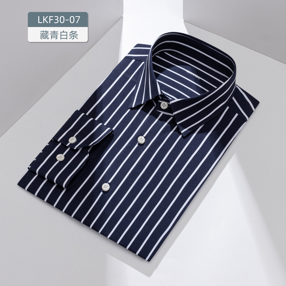 Camisas personalizadas privadas de seda de jade de alta calidad de algodón de punto de cuatro lados para hombres de manga larga 100 camisas de alta elasticidad