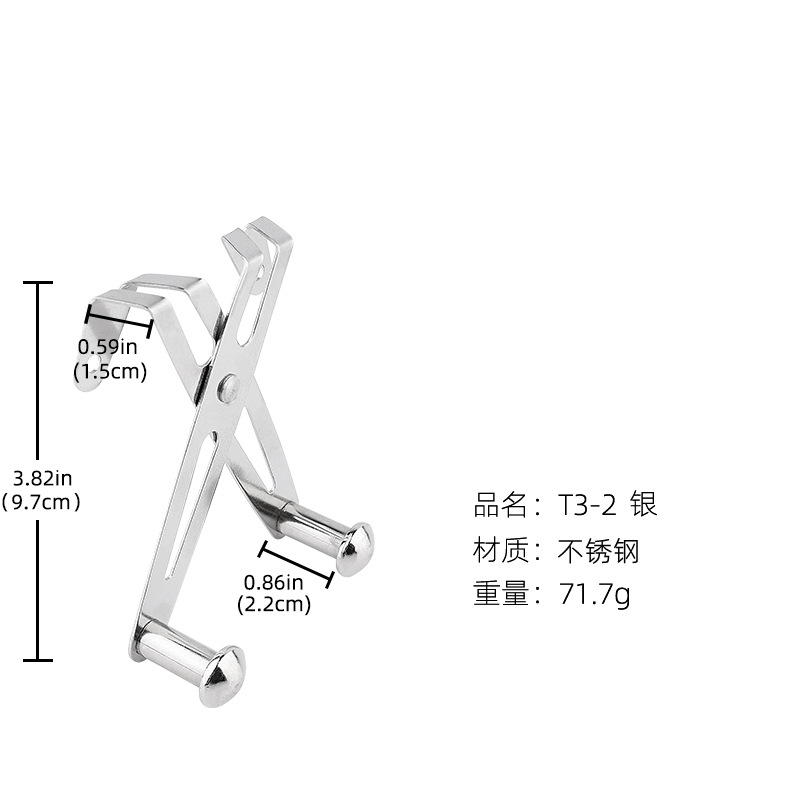 Cuarto de baño simple transfronterizo 304 gancho de acero inoxidable gancho de toalla de pantalla de vidrio de sala de baño