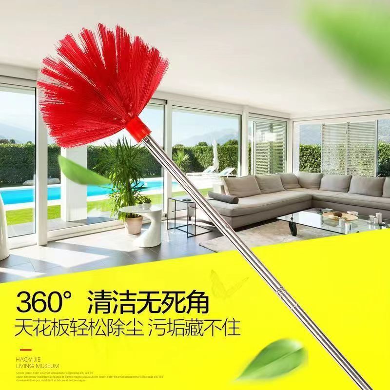 Spider Web Broom Ceiling Cleaning Tool Duster Household Roof Wall Dust Removal Tool with Extended Handle for Dust Removal Spider Web Broom Ceiling Cleaning Tool Duster Household Roof Wall Dust Removal Tool with Extended Handle for Dust Removal