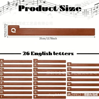 皮革唱片分离器唱片分隔器AA-Z字母表唱片整理器带字母标签分隔器