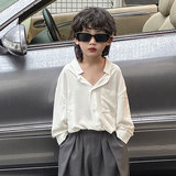 Детская осенняя однотонная рубашка, детская одежда, в корейском стиле