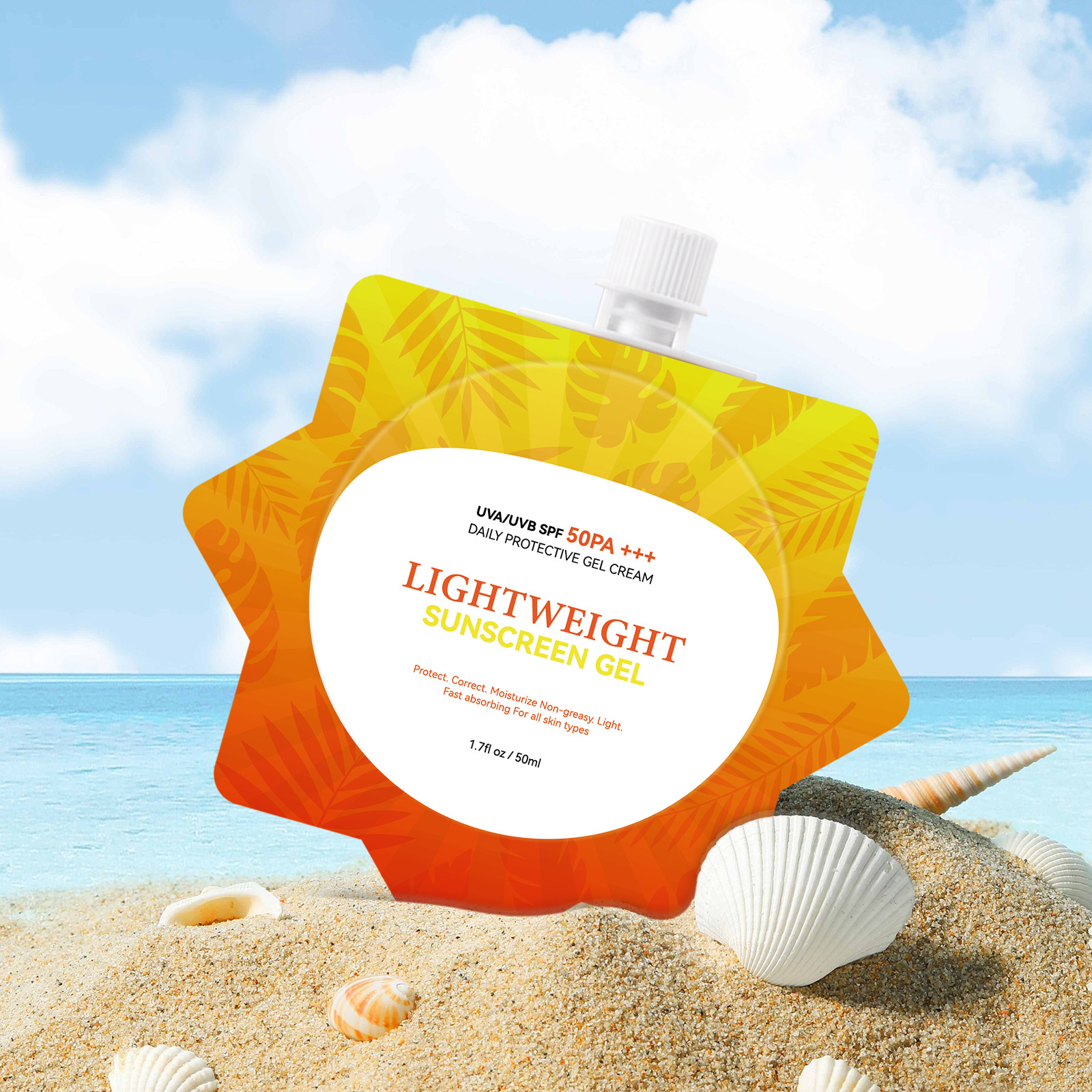 跨境新品无标轻薄透气温和锁色肌肤滋润身体防护自然防晒霜50ml