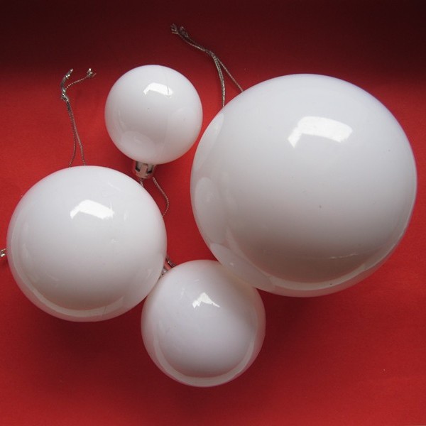Cross-Border New Christmas Ball White Ball Bright Matte Glitter Pendant Decoration Tree Decoration Color Ball Wave Ball 3-60