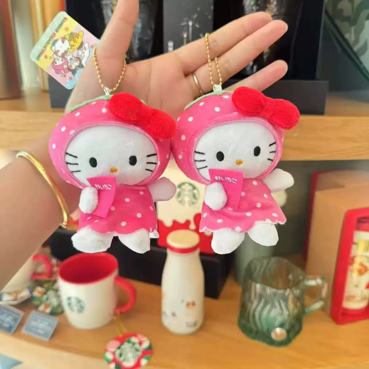 Плюшевый брелок (Sanrio) Hello Kitty, плюшевая кукла-талисман, размеры 10–16 см