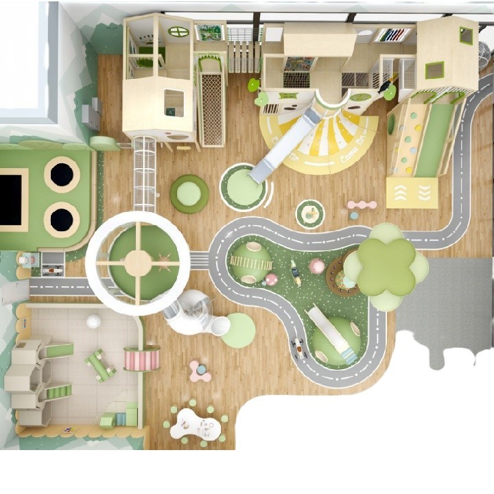 Jardín de infantes para padres e hijos Centro comercial Restaurante Sala de actividades temáticas del bosque Centro de actividades infantiles Fuerte naughty