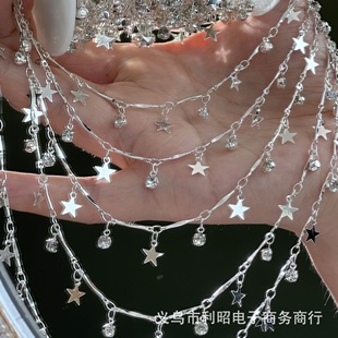 DIY Chain Star Chain Five-Pointed Star Rhinestone High Color Retention Chain Handmade Live Braiding Performance Costume Material