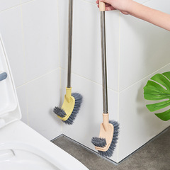 長い柄のしゃがみピットの便器はステンレスを使って死角のトイレの家庭用ブラシをきれいにします。