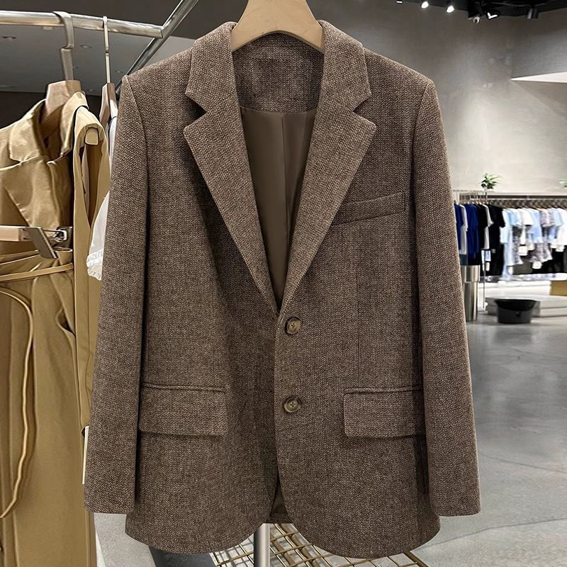 Retro Street Fashion Versatile Blazer for Women New Autumn and Winter Korean Style Casual Suit for Small People