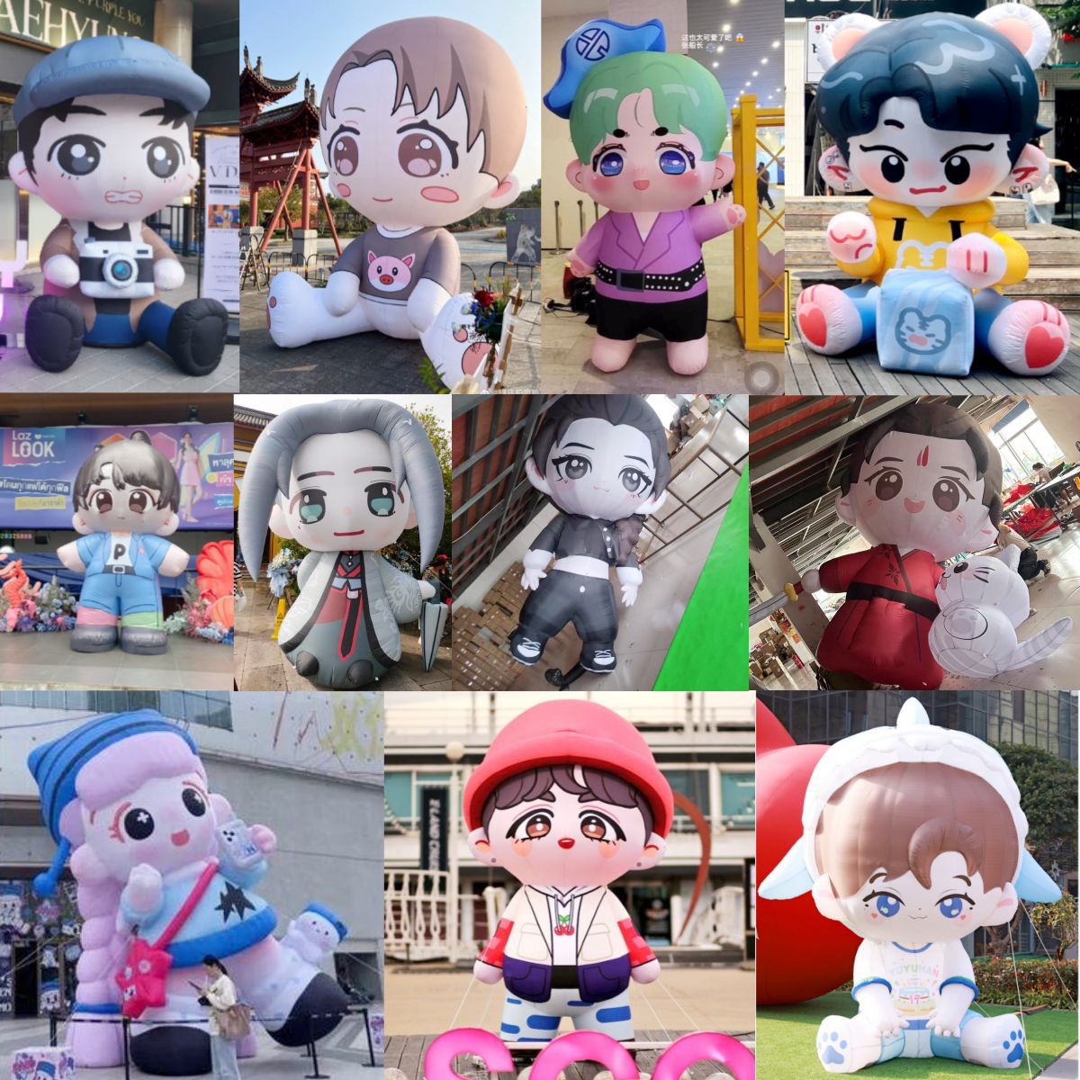 户外充气卡通气模人偶商场活动大型网红ip美陈发光公仔吉祥物模型