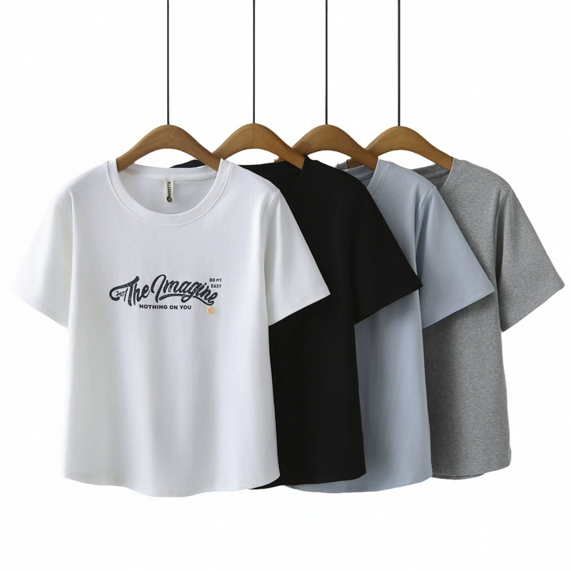 Женская футболка больших размеров с короткими рукавами MM, лето 2025, новый модный свободный повседневный топ с принтом 7021