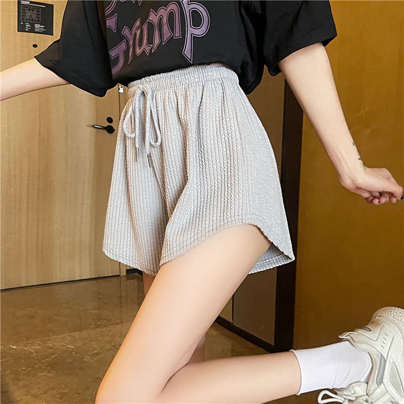 粉色短裤女2025夏季新款纯欲高腰小心机外穿A字裤女休闲热裤批发|undefined