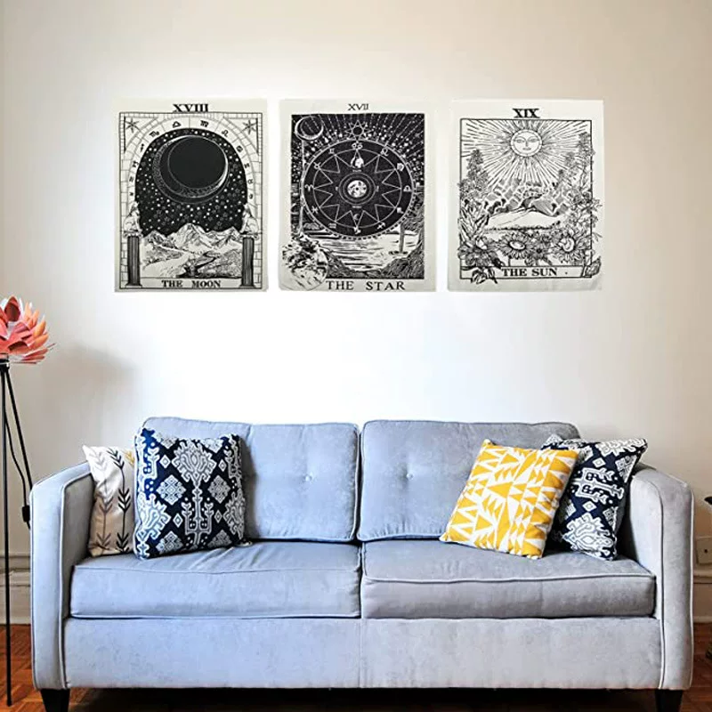 Set solar-powered, tapestry, starry sky for bedroom, 3 piece set