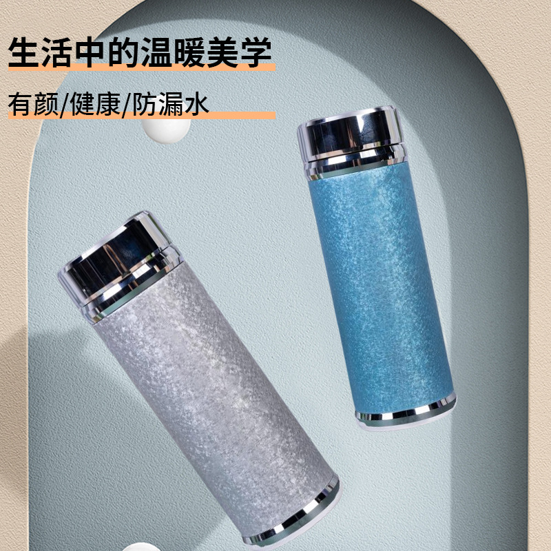 直供新款高档覆钛999镀银内胆商务保温杯高档大气广告礼品杯套装