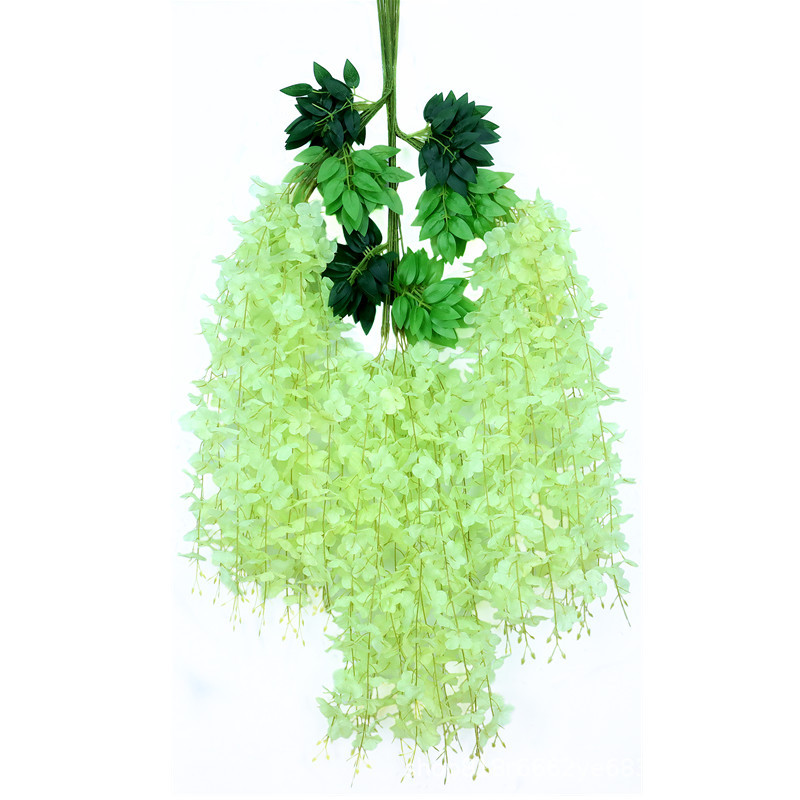 Flor de Wisteria artificial Flor de frijol rama Flor de frijol colgante boda falsa Flor de Wisteria decoración al por mayor Rama de Wisteria artificial