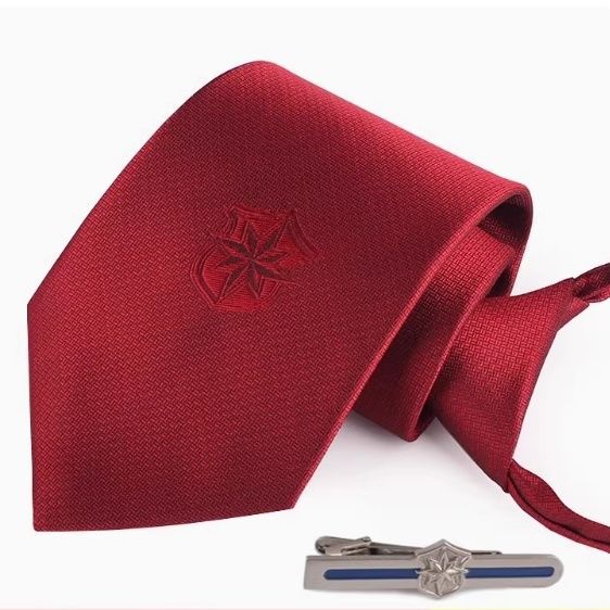 빨간색 여성용 보안 넥타이 (넥타이핀 증정)