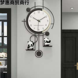 餐厅装饰画客厅挂画新款现代轻奢挂件背景墙面壁画玄关带钟表