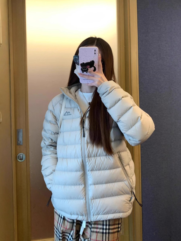 棉衣女短款轻薄细格横纹运动休闲连帽防寒服外套男女同款情侣棉服|undefined