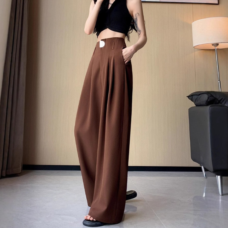 High-End Angela Red Wide-Leg Pants, High-Waisted and Drapey Fishbone Suit Pants, Loose, Slim, Casual, Straight-Leg Floor-Length Pants High-End Angela Red Wide-Leg Pants, High-Waisted and Drapey Fishbone Suit Pants, Loose, Slim, Casual, Straight-Leg Floor-Length Pants