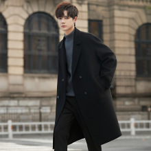 24c712秋冬季新款毛呢大衣男中长款过膝绵羊毛呢子风衣外套韩版潮