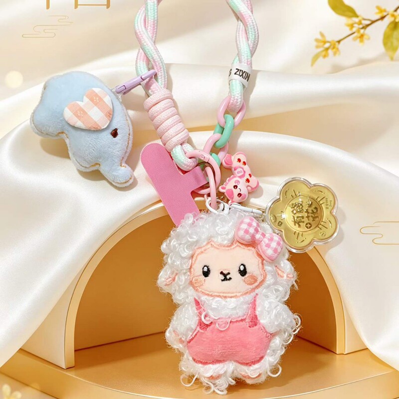 Exquisite curly wool plush doll pendant, golden doll keychain, bag charm, promotional gift wholesale Exquisite curly wool plush doll pendant, golden doll keychain, bag charm, promotional gift wholesale