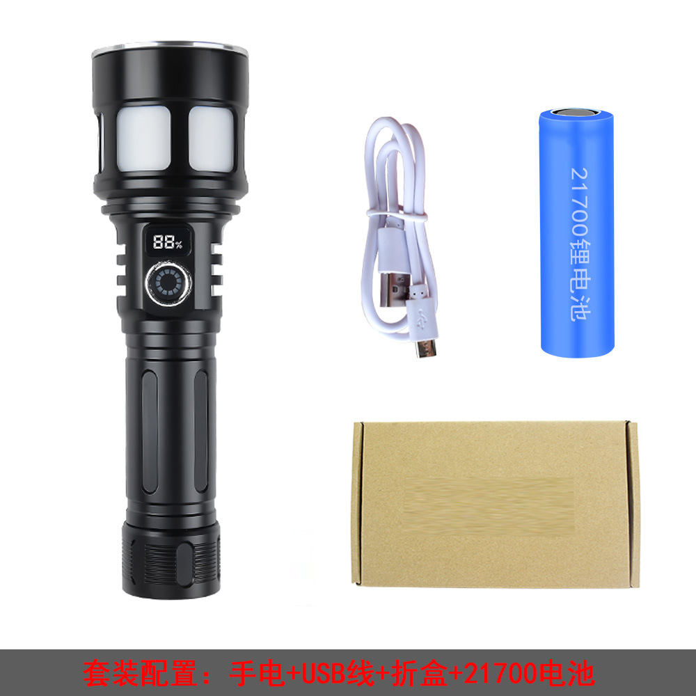 Nuevo T40 linterna de luz intensa RGB luz de atmósfera pantalla digital recargable 21700 batería de aleación de aluminio linterna al aire libre