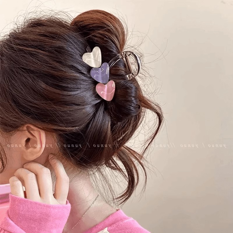 Temperamento de alto nivel amor agarrar clip de cabello de niñas más clip de tiburón detrás de la cabeza de un disco grande clip de cabello tocado