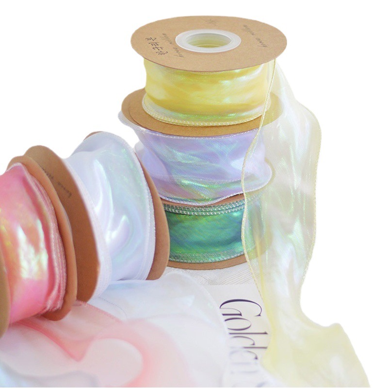 4cm colorido hilo de cola de pescado al por mayor embalaje de la flor Borde de copia hilo de pulverización ramo decoración arco colorido hilo banda