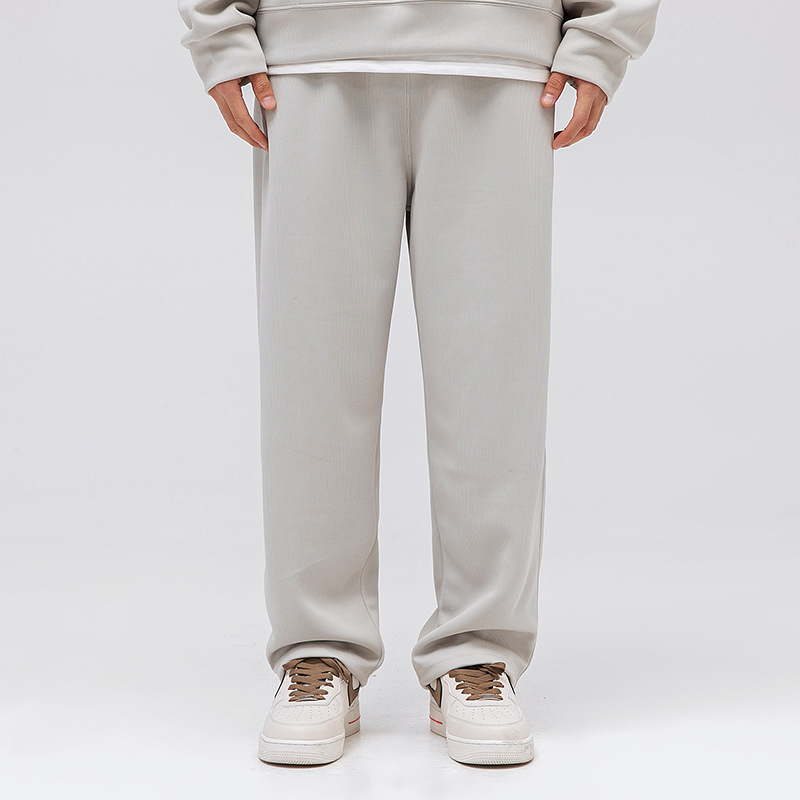 IZEXX otoño pesado color sólido sueltos pantalones casuales rectos de los hombres pantalones de pierna ancha de marca de moda americana Otoño de los hombres