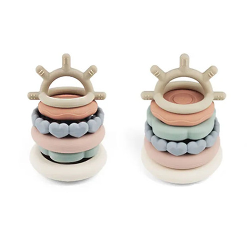  New Children’s Enlightenment Jenga Moon Sun Creative Jenga Food Grade Silicone Stacking Ring