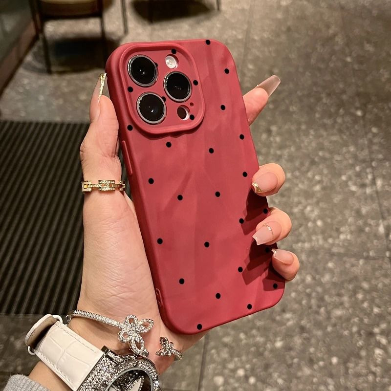Ins小波点適用アップル16promax携帯ケースiPhone15全包式14シンプル13ソフトケース12/|undefined