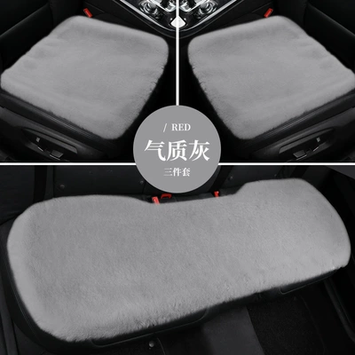 Wool pad: winter plush car single piece - minimalist-style-temperament-gray-three-piece-set