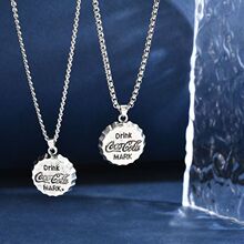 潮流霸气字母瓶盖吊坠饰品个性时尚高级感痞帅男百搭合金情侣项链