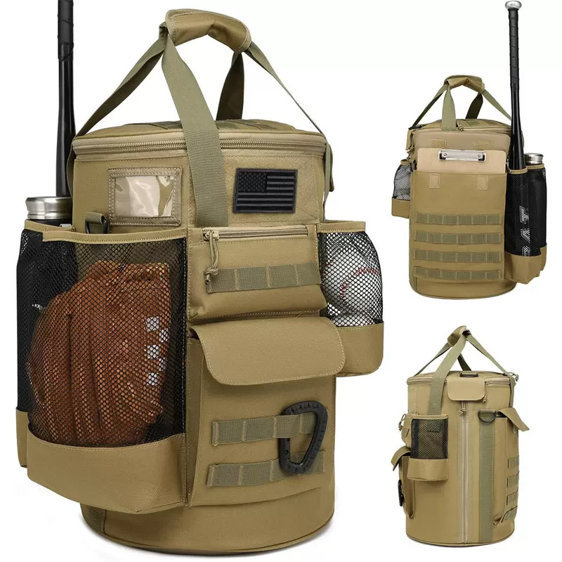 棒球桶袋棒球教练配件组织者收纳桶战术风格防滑底防水垒球桶袋包