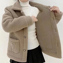 早冬2025新款加绒加厚羊羔毛皮草妈妈装中长外套仿皮草保暖外套女