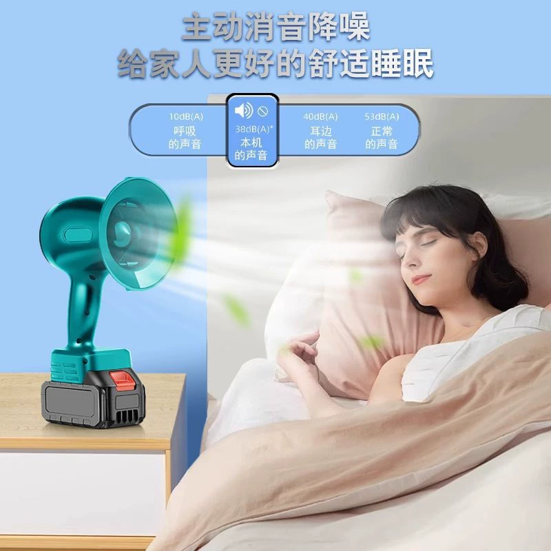 Литиевый электрический воздуходув с щеточным двигателем, мощный беспроводной снегоуборщик, автомобильный и бытовой перезаряжаемый вентилятор