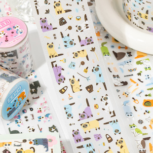 Yuxian Pet Glitter Die-Cut Tape Meow Toffee Frame Cute Style Pattern Handbook DIY Decoration Goo Card Collage