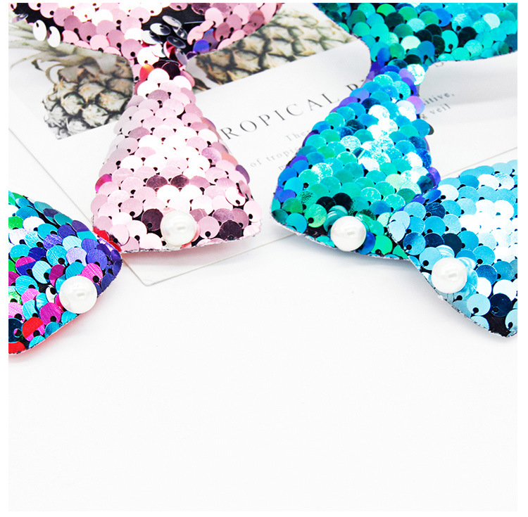 Cute Fish Tail Cloth Sequins Inlay Pearl Hair Clip 1 Piece display picture 6