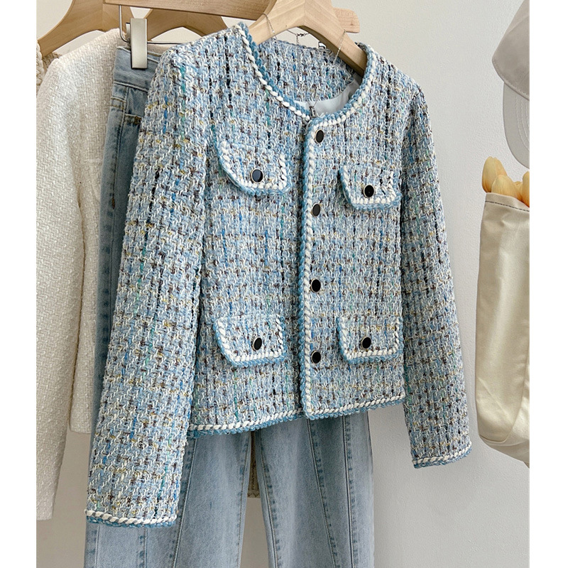 Giacca da donna per donna primavera e autunno nuovo temperamento francese di alta qualità tweed corto autunno top_voghion.com
