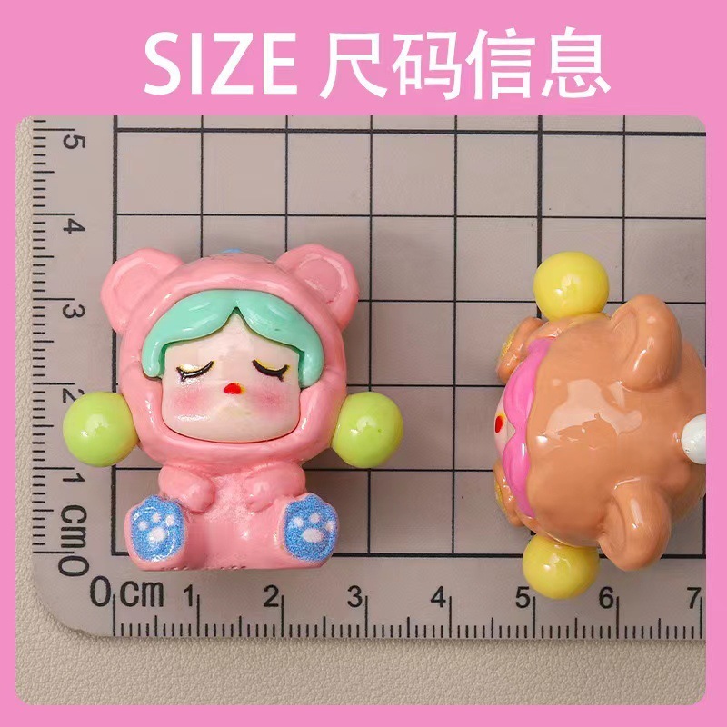 新款实色坐姿SP地摊小商品网红萌粒diy树脂饰品配件车载摆件ins风|undefined